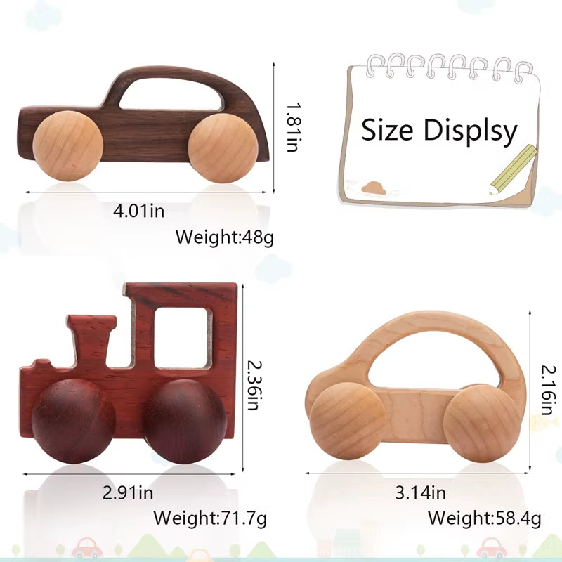 Montessori Holzauto für Babys – Greifling & Rassel aus Bio-Buchenholz (BPA-frei)