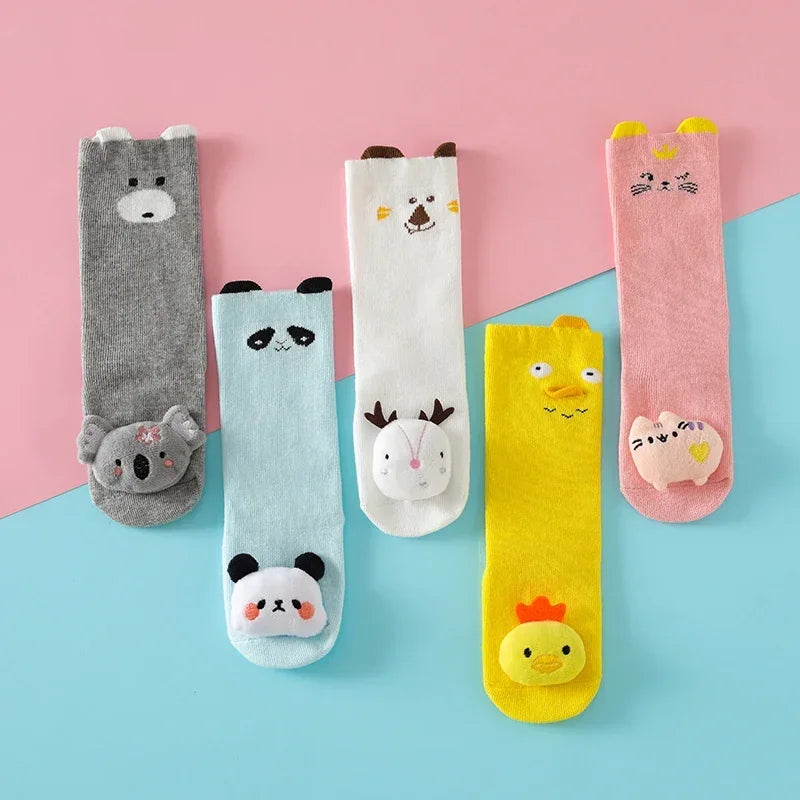 Kids Socks Baby Autumn New Cartoon Doll Accessories Baby Floor Socks Non-Slip Toddler Baby Knee High Infant Sock Childrens Socks