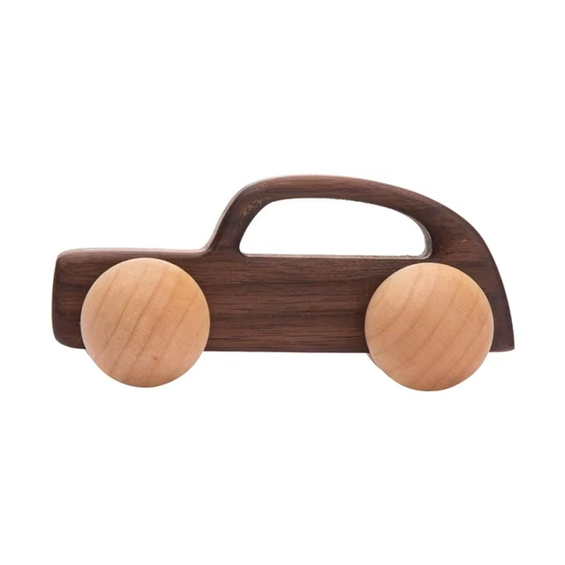 Montessori Holzauto für Babys – Greifling & Rassel aus Bio-Buchenholz (BPA-frei)