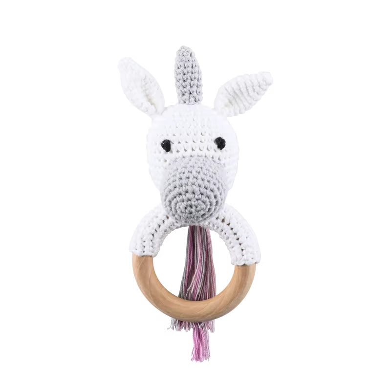 Baby Häkelrassel Hase – Handgemachte Rassel & Beißspielzeug für Neugeborene (0–12 Monate)