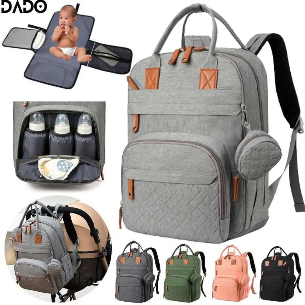 Baby Wickelrucksack Premium – Große Multifunktions-Wickeltasche mit Wickelunterlage & Kinderwagen-Befestigung