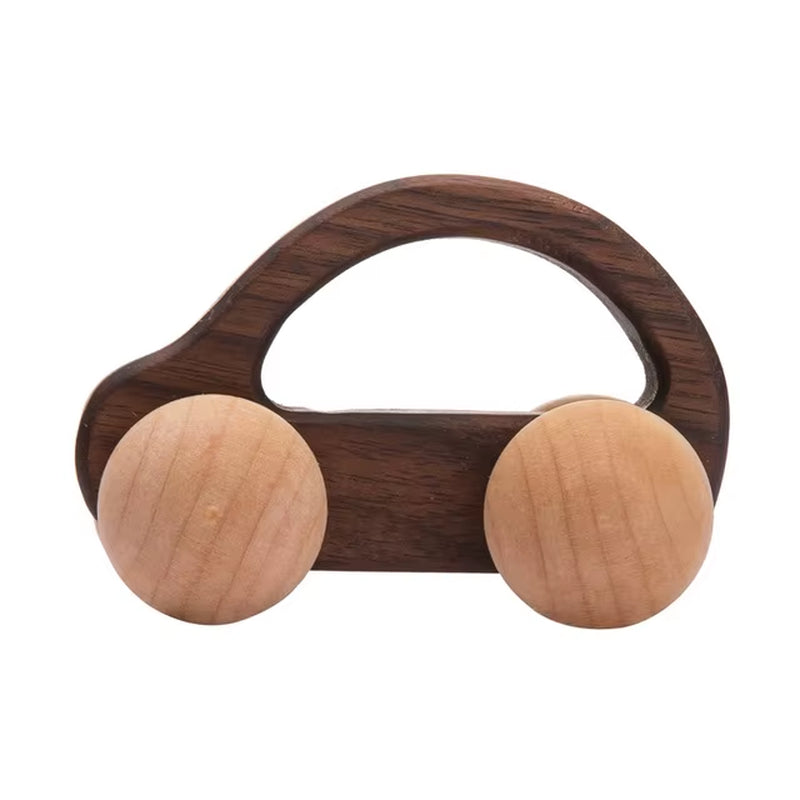 Montessori Holzauto für Babys – Greifling & Rassel aus Bio-Buchenholz (BPA-frei)