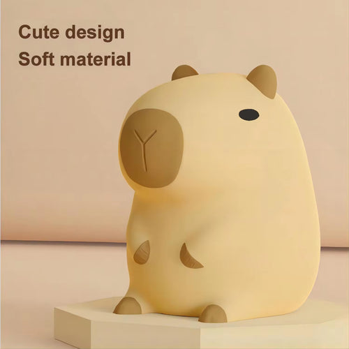 Capybara Nachtlicht für Kinder – USB wiederaufladbare Silikon-Schlaflampe mit Dimmfunktion