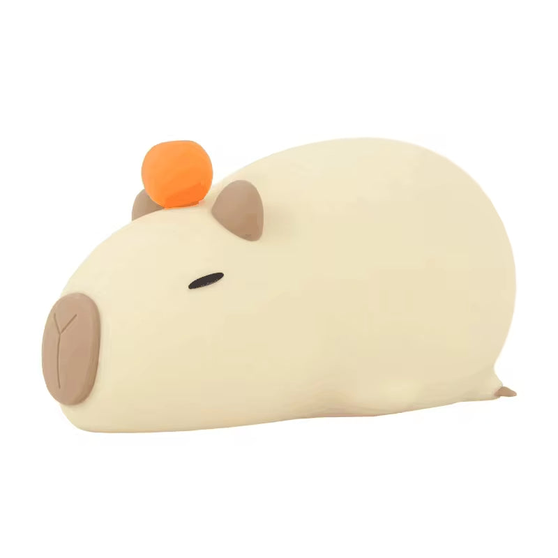 Capybara Nachtlicht für Kinder – USB wiederaufladbare Silikon-Schlaflampe mit Dimmfunktion