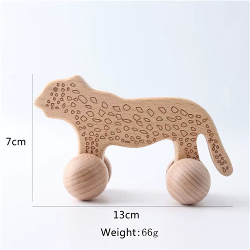 Montessori Holzauto für Babys – Greifling & Rassel aus Bio-Buchenholz (BPA-frei)