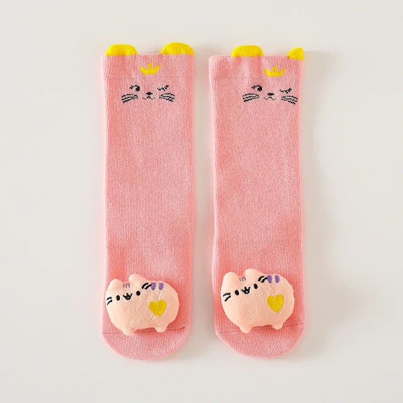 Kids Socks Baby Autumn New Cartoon Doll Accessories Baby Floor Socks Non-Slip Toddler Baby Knee High Infant Sock Childrens Socks