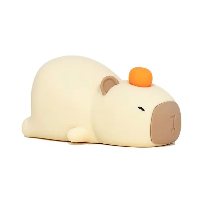 Capybara Nachtlicht für Kinder – USB wiederaufladbare Silikon-Schlaflampe mit Dimmfunktion