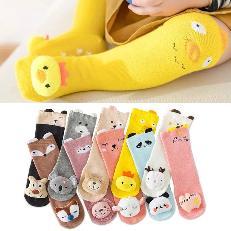 Kids Socks Baby Autumn New Cartoon Doll Accessories Baby Floor Socks Non-Slip Toddler Baby Knee High Infant Sock Childrens Socks