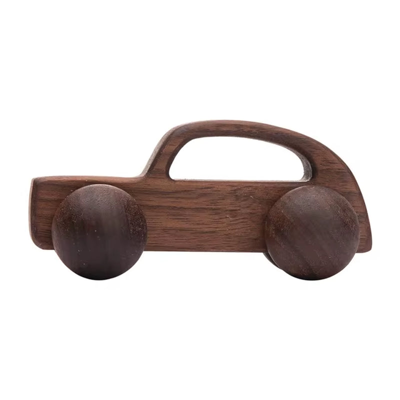 Montessori Holzauto für Babys – Greifling & Rassel aus Bio-Buchenholz (BPA-frei)
