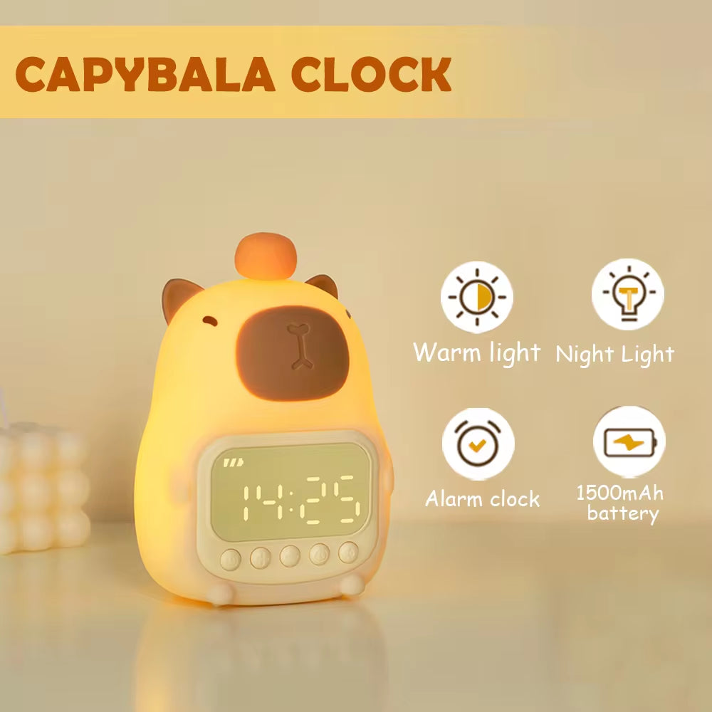 Capybara Nachtlicht für Kinder – USB wiederaufladbare Silikon-Schlaflampe mit Dimmfunktion