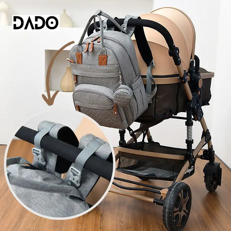 Baby Wickelrucksack Premium – Große Multifunktions-Wickeltasche mit Wickelunterlage & Kinderwagen-Befestigung