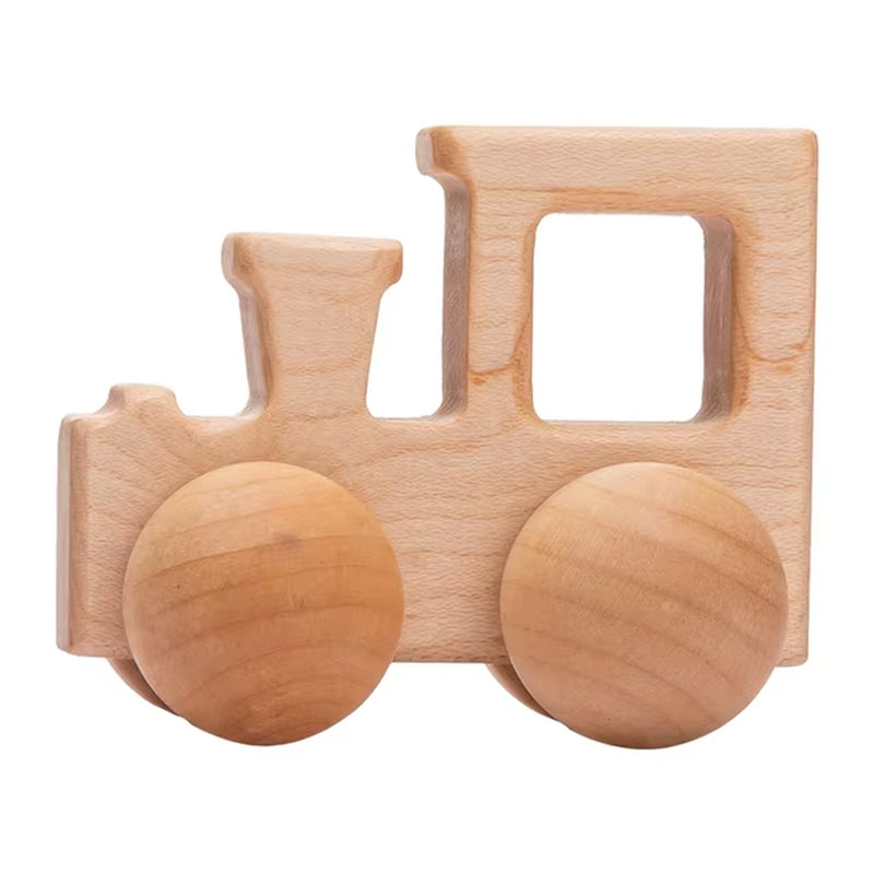 Montessori Holzauto für Babys – Greifling & Rassel aus Bio-Buchenholz (BPA-frei)