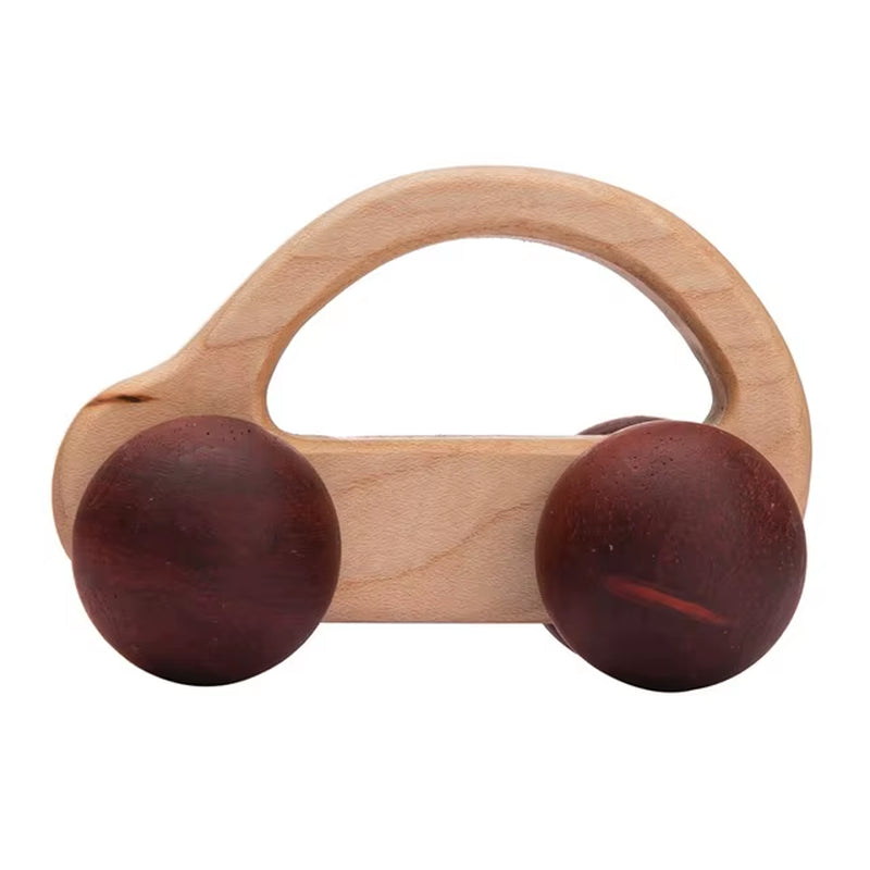 Montessori Holzauto für Babys – Greifling & Rassel aus Bio-Buchenholz (BPA-frei)